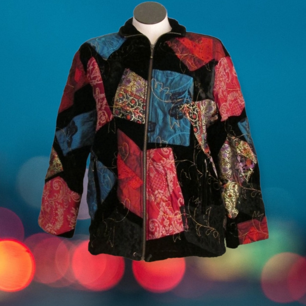 Velvet Patchwork Jacket - image 1